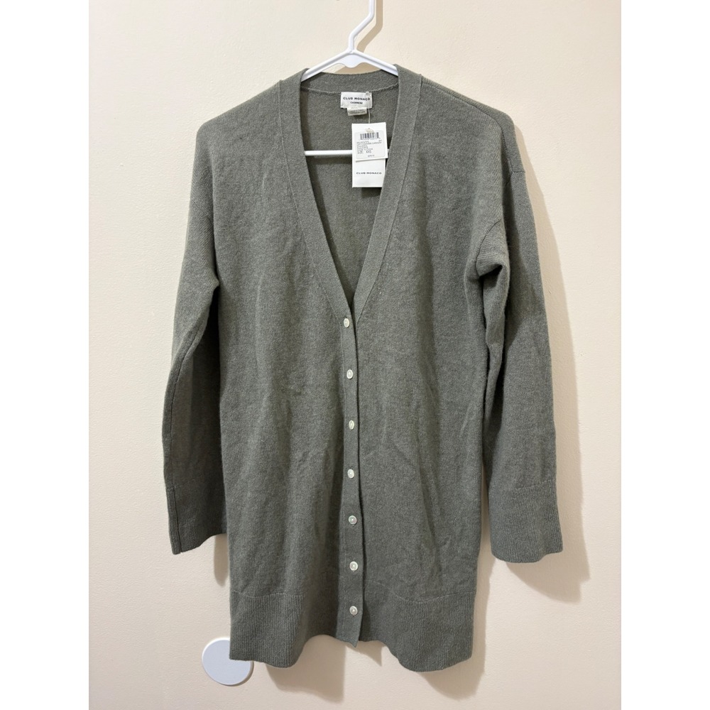 Club Monaco Lofty Cashmere Cardigan Gray V Neck Oversized Womens XXS NWT $298